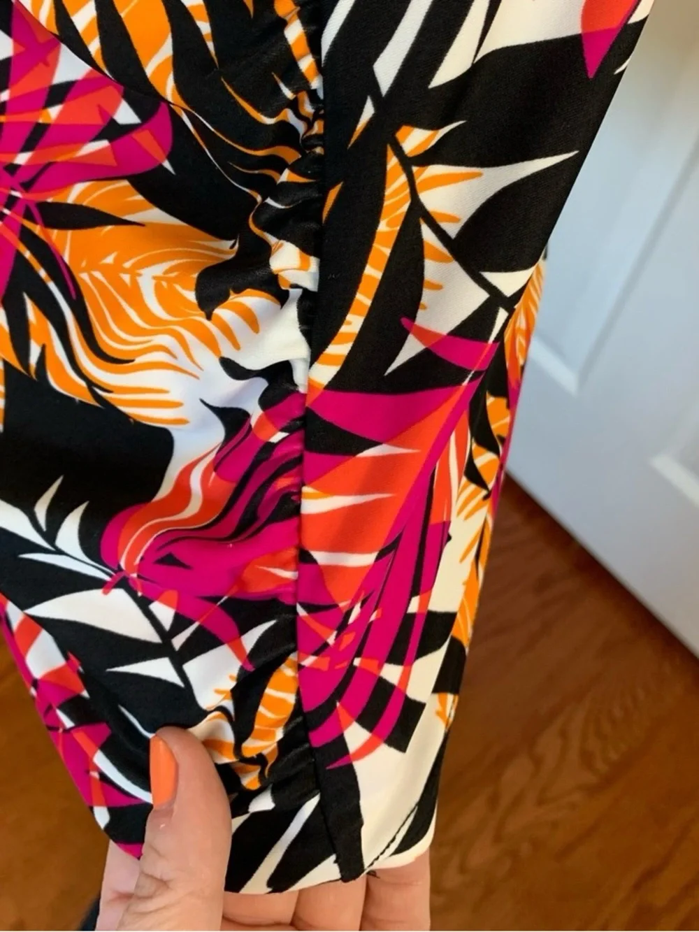 Tropical Print Tank Dress in Pink & Orange